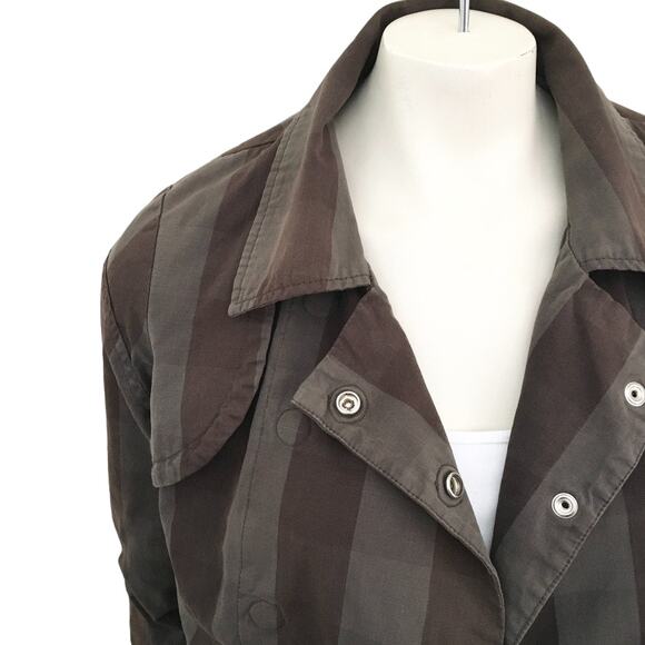 VTG STUSSY Double Breasted Check Plaid Quilted Jacket in Army green  Y2K  SZ S - Picture 2 of 16